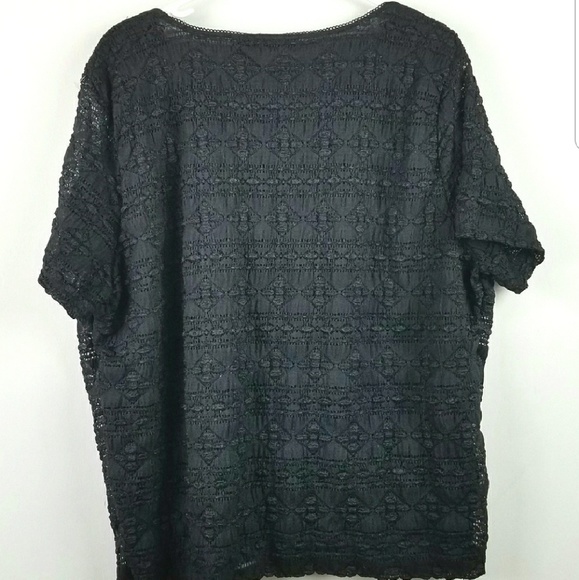 Black Lace Shirt Sz 3X - Picture 3 of 3